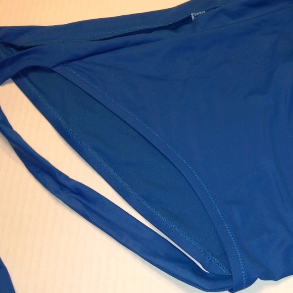 New Plus Size Women's UPF 50 Sapphire Blue Side Tie Bikini Bottoms XL 16W-18W - Picture 13 of 15